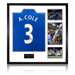 Ashley Cole Signed Chelsea Shirt Elite Frame