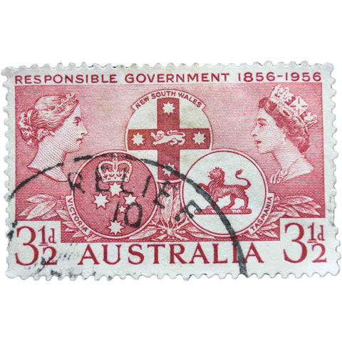 Australia 1956 3½ d - Australian penny - Used Postage Stamp Responsible Government