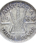 Australia 1964 3 Pence Elizabeth II Coin