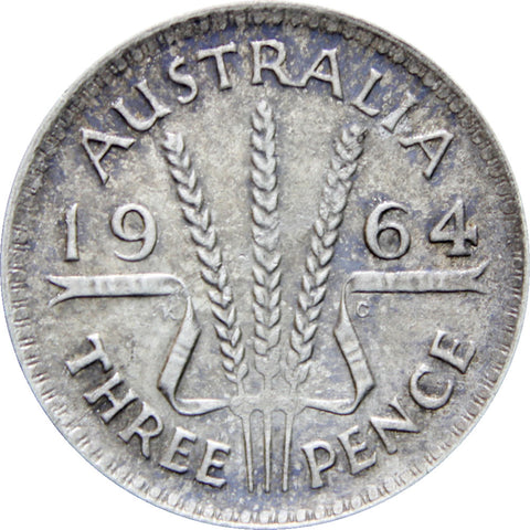 Australia 1964 3 Pence Elizabeth II Coin