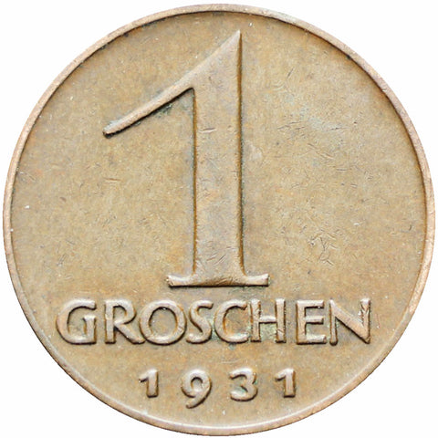 Austria 1931 1 Groschen Coin