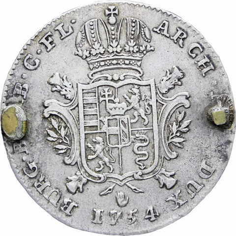 Austrian Netherlands Brabant 1754 One Ducaton Maria Theresia Coin Type 2 Hand Mintmark