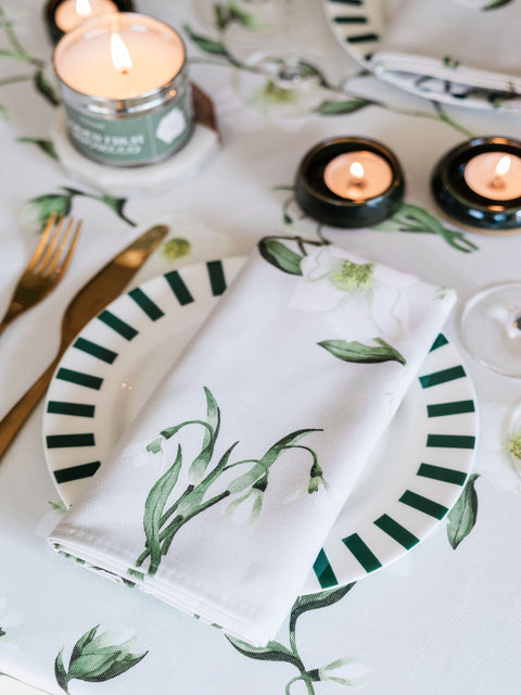Snowdrop and Hellebore Napkins (Pair)