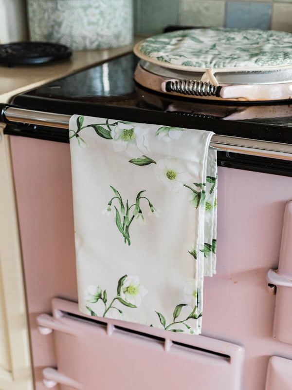 Snowdrop and Hellebore Tea Towel
