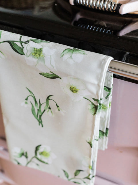 Snowdrop and Hellebore Tea Towel
