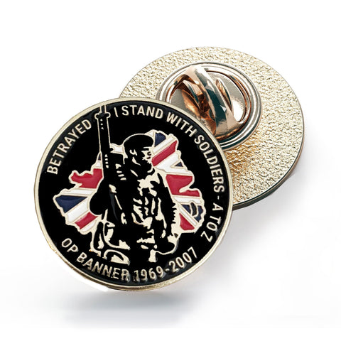 OP BANNER Betrayed Pin Badge Soldiers A-Z Northern Ireland