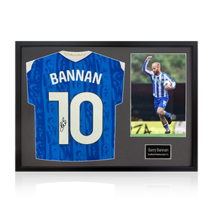 Barry Bannan Signed Sheffield Wednesday 25/26 Shirt Classic Frame w/ Fan Style Numbers
