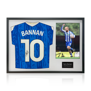 Barry Bannan Signed Sheffield Wednesday 25/26 Shirt Classic Frame w/ Fan Style Numbers
