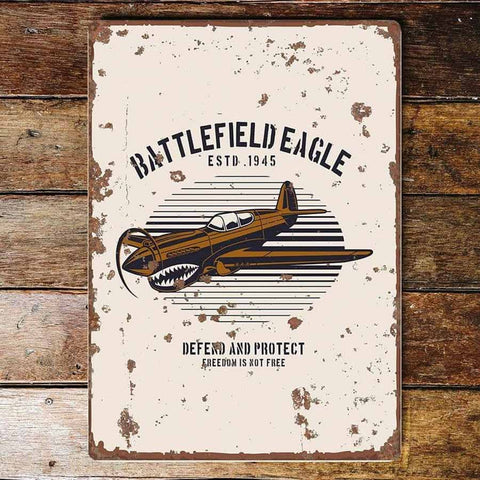 Battlefield Eagle Spitfire Vintage Metal Wall Sign