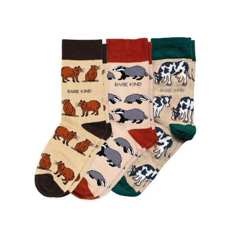 Beige Lover 3 Pack Bamboo Sock Set