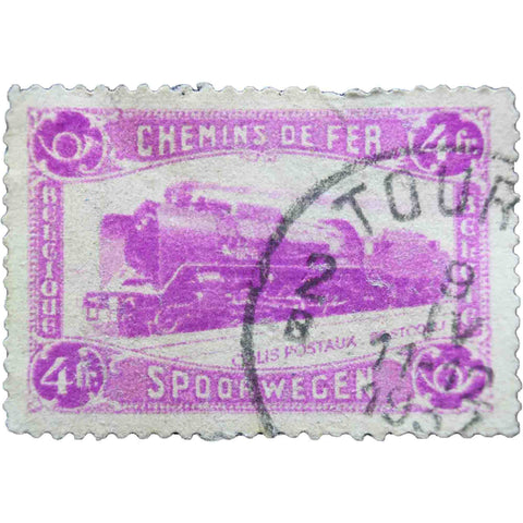 Belgium 1934 4 fr Belgian Franc Railway Locomotive Used Stamp