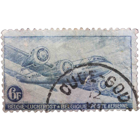 Belgium 1946 6 fr - Belgian Franc Used Postage Stamp Aviation Douglas DC 4