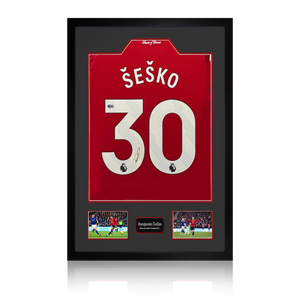 Benjamin Šeško Signed Manchester United Shirt Premium Frame (ACG Cert)