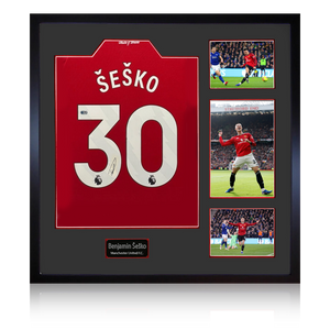 Benjamin Šeško Signed Manchester United Shirt Elite Frame (ACG Cert)