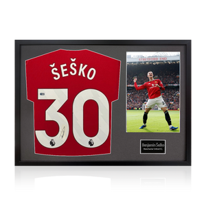 Benjamin Šeško Signed Manchester United Shirt Classic Frame (ACG Cert)