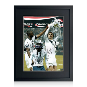 Dimitar Berbatov, Ledley King & Pascal Chimbonda Signed Tottenham Hotspur Image Compact Frame