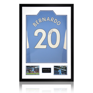 Bernardo Silva Signed Man City 21-22 Shirt Premium Frame
