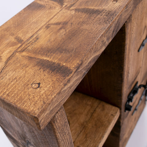 Bespoke Rustic Side Stand - Wood Cabinet Unit with Shelf