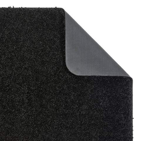 Waschbarer schwarzer Shaggy-Teppich