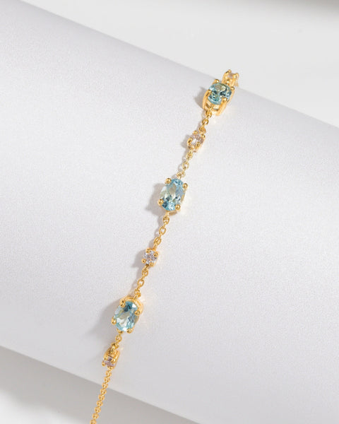 Blaues Topas-Armband aus 18-karätigem Gold Vermeil