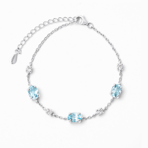 Armband mit blauem Topas aus Sterlingsilber