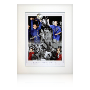 Bobby Charlton and Nobby Stiles Signed Deluxe Mount