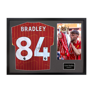 Conor Bradley Signed Liverpool Shirt Classic Frame (ACG Cert)