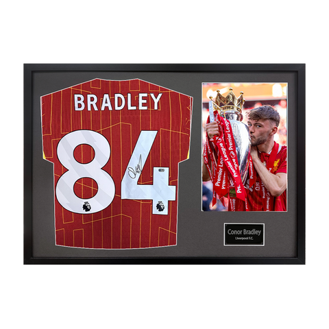 Conor Bradley Signed Liverpool Shirt Classic Frame (ACG Cert)