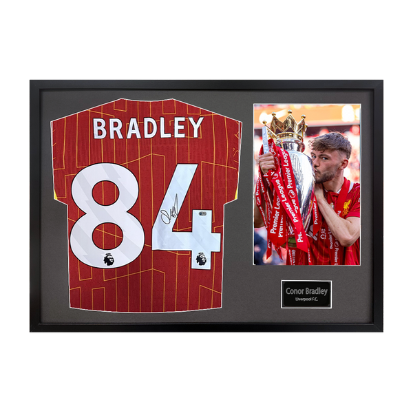 Conor Bradley Signed Liverpool Shirt Classic Frame (ACG Cert)