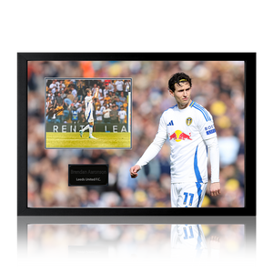 Brendan Aaronson Signed Leeds United Image Iconic Frame
