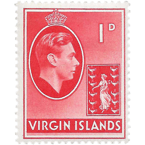 British Virgin Islands Stamp 1943 1d Penny George VI and Seal of the colony