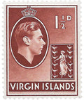 British Virgin Islands Stamp George VI 1943 1½ d Pence Seal of the colony