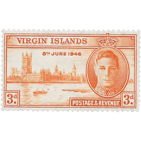 British Virgin Islands Stamp George VI 1946 3 Pence Houses of Parliament, London