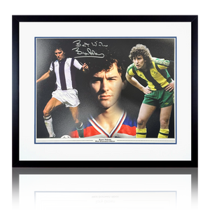 Bryan Robson Signed West Bromwich Albion 16x12 Image Deluxe Mount Frame