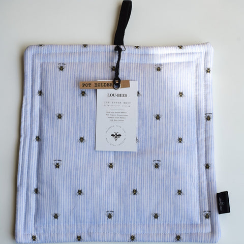 Blue Bee Pot Holder