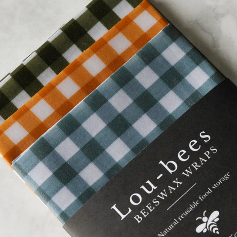 Pack of 3 Large Beeswax Wraps | Gingham Collection