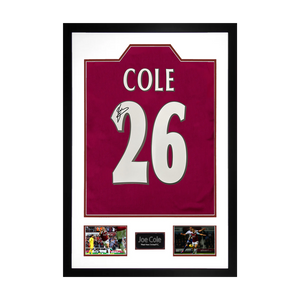 Joe Cole Signed West Ham Shirt Premium Frame