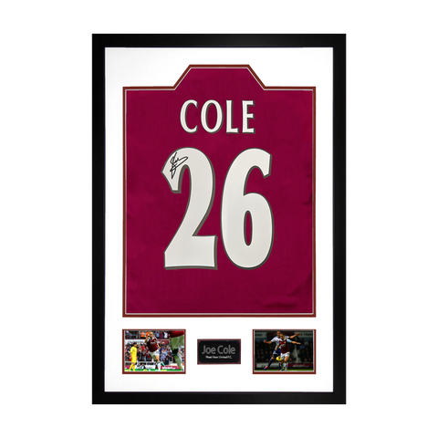 Joe Cole Signed West Ham Shirt Premium Frame