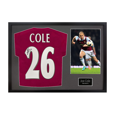 Joe Cole Signed West Ham Shirt Classic Frame
