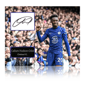 Callum Hudson-Odoi Signed Chelsea Cut Deluxe Mount