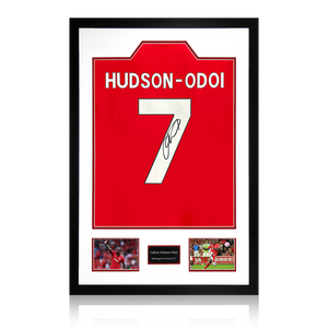 Callum Hudson-Odoi Signed Nottingham Forest Shirt Premium Frame