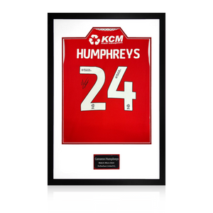 Cameron Humphreys Match-Worn & Signed Rotherham United Shirt Premium Frame