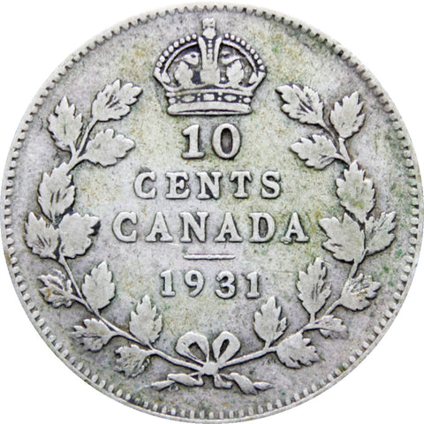 Canada 1931 10 cents George V Coin Silver