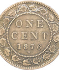 Canada Queen Victoria 1876 H One Cent Bronze Coin