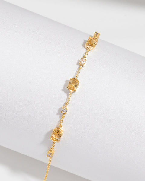 Mini-Set 2 – Citrin-Schmuckset in 18-karätigem Gold-Vermeil