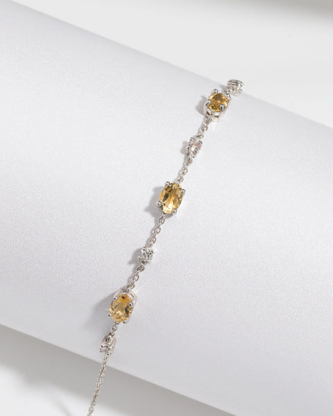 Citrin-Armband aus Sterlingsilber