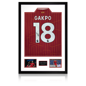 Cody Gakpo Signed Liverpool Shirt Premium Frame (AFTAL Authentication)