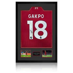 Cody Gakpo Signed Liverpool Shirt Premium Frame (ACG Cert)