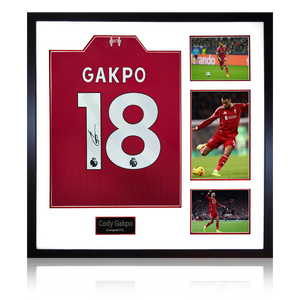 Cody Gakpo Signed Liverpool Shirt Elite Frame (ACG Cert)