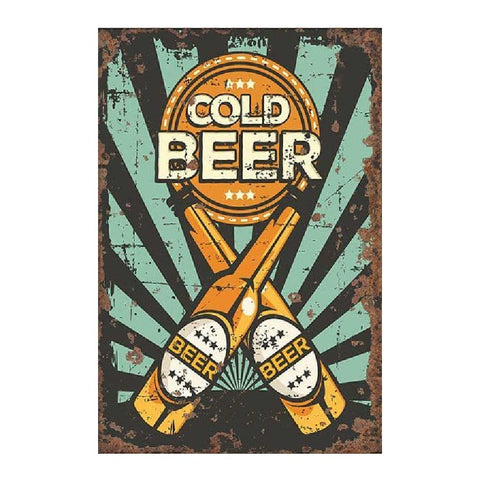 Cold Beer Vintage Metal Wall Sign